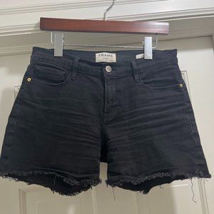 Frame Black Denim Shorts